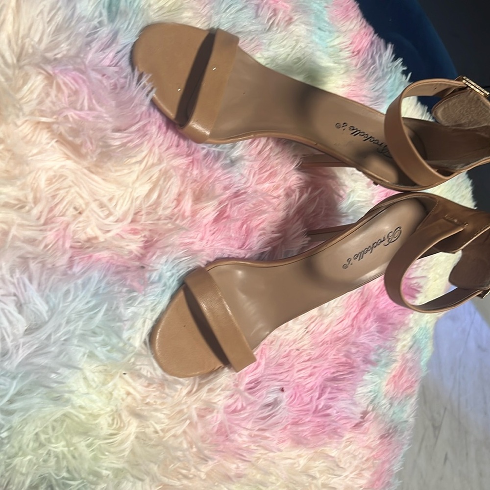 Breckelles thick strappy heels.